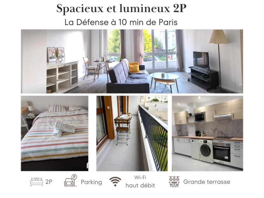 Appartamento Evasion La Defense - Balcon & Wi-Fi, A 10 Min De Paris Courbevoie Esterno foto